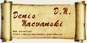 Denis Mačvanski vizit kartica